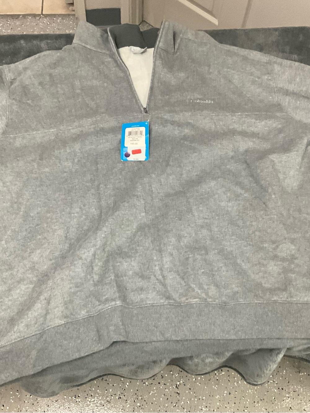 Columbia Gray Quarter-Zip Men's Sweater